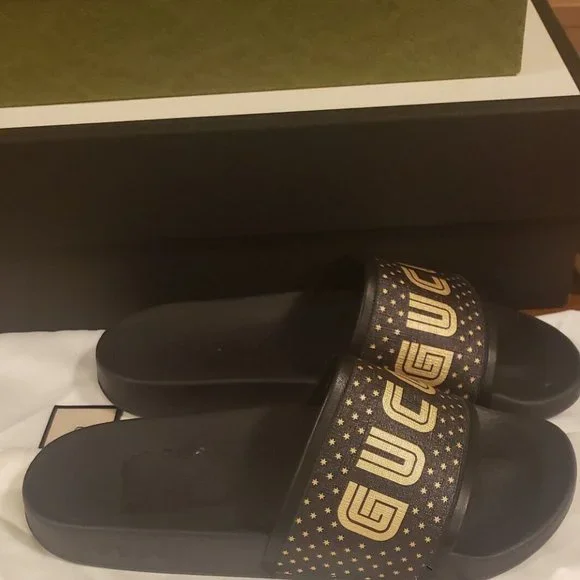 Gucci x SEGA Slides Gold/Black - Size 8 NWB display picture 3
